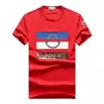 acheter tops t-shirts hommes moncler 8033 red strip